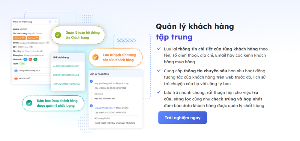 BizCRM giúp quản lý thông tin khách hàng tập trung trên 1 nền tảng
